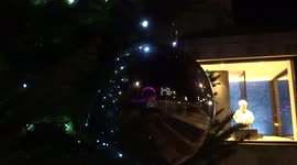 New Scotland Yard Christmas tree with Robert Peel bust in the background