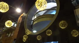 London Christmas lights - the golden globes of Villiers Street