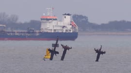 Royal Navy to dismantle masts on shipwreck containing explosives in the Thames off Kent, UK
