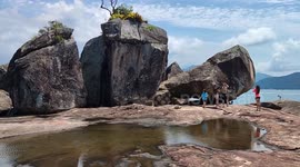Turtle Stone in Ubatuba, Brazil attracts visitors