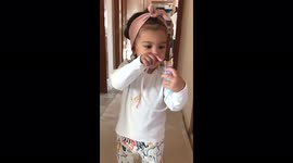 the girl who want to suck her snot in her nose with her mom