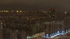 People celebrate New Year with local fireworks as main fireworks display cancelled in St Petersburg, Russia