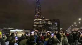 New Year’s Eve countdown on The Shard building in London, UK