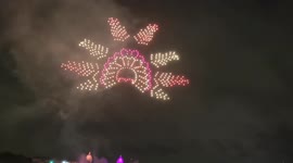 London celebrates the new year with spectacular fireworks and drone light show