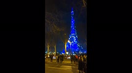 World Welcomes 2022: Eiffel Tower Illuminated In EU Flag Colors