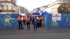 Londons New Years Day Parade 2022 enclosure at Waterloo Place - VIP entrance
