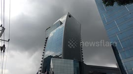 Stock Exchange of Thailand seen during gloomy overcast weather