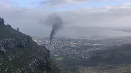 Parliament South Africa Fire from Table Mountin in Cape Town (Horizontal)