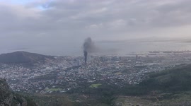 Smoke at Parliament South Africa Fire from Table Mountain in Cape Town (Horizontal)