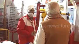 Indian PM Modi flexes muscles at gym inauguration in northern India