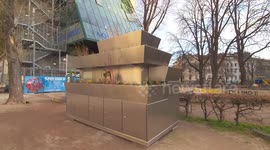 Unisex toilet blocked because people are misusing it in Vienna, Austria