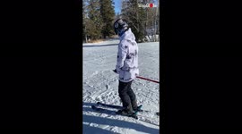 'Skiers find out how tough it is to 'ride a stick' *NASTY SKI CRASH*
'