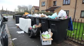 Shocking footage show piles of uncollected rubbish piled up on the streets of Birmingham after Omicron depletes refuse collectors