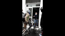 Ubereats delivery man VS building guardian (Caretaker). Paris