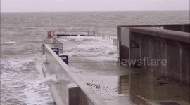 Surge Tide in the Thames Estuary off Kent, UK