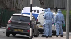 Police forensics arrives at scene of fatal stabbing in West Drayton