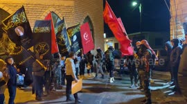 Palestinians celebrate after Palestinian prisoner Hisham Abu Hawash ends his hunger strike