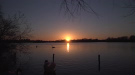 Warm sun set in Nottinghamshire as met office warns of heavy snow in the coming days, UK