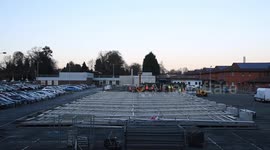 Omicron Surge hospital being built in Solihull, West Midlands (4k version)