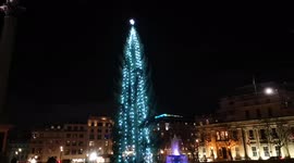 Last Day Before Christmas Tree In Trafalgar Square Gets Taken Away