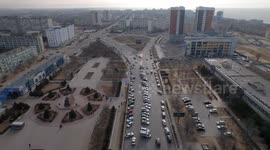 Kazakhstan: Aktau streets taken from a quadrocopter
