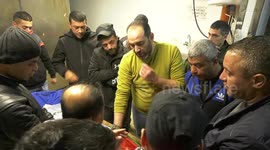 Mourners attend the funeral of Palestinian Bakir Hashash who shot killed by Israeli troops in the West Bank refugee camp of Balata