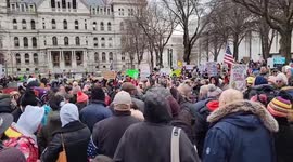 US: Protest Against Vax Mandates Ahead Of NY Gov. Hochul’s State Of The State Address 2
