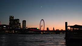Beautiful Cresent Moon Over The London Eye