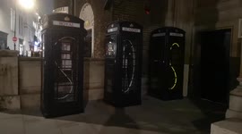 Interesting Telephone Box Art Islataion Outside The Royal Academy Of Arts