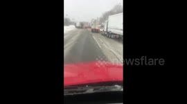 US: Heavy Snow Affects Traffic On Highway In Tennessee 2