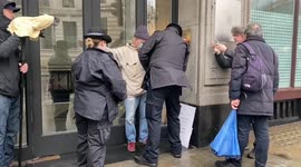 Protester got arrested outside Kazakhstan House in London