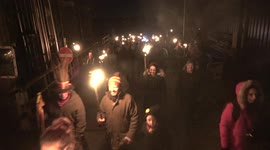 Hundreds attend spectacular torchlight wassail ceremony in Herefordshire, but this year not in black face