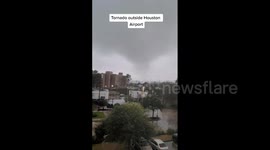 Funnel cloud swirls near Houston airport as authorities issue tornado warnings