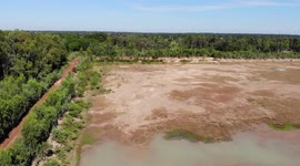 Aerial footage shows dried out reservoir amid drought in northeast Thailand