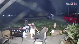 'FIERY firework botch turns front yard into battlefront for a second *NYE Celebration Fail*'