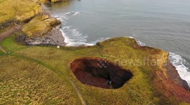 Huge sinkhole within a UK coastal spot reveals a hidden underground beach