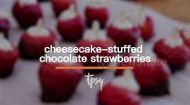 Valentine’s Day Desserts: Cheesecake-Stuffed Chocolate Strawberries