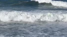 Big wave surfer lost board, Waimea bay big wave surfing, surfer almost drowning in giant waves