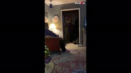The heartwarming moment 13-year old boy bursts into tears with surprise return of airman sister