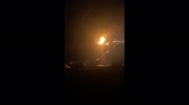 Lorry trailer of hay bales on fire on the M4