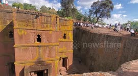 One of the Rock Hewan church in Lalibela, Bete Giorgis