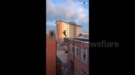 Heart-stopping moment Parkour runner tries INSANELY dangerous building leap
