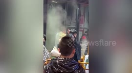 Hot soup thrown over man during restaurant fight in southern China