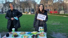 Protesters mock Boris Johnson for alleged attendance at Downing Street party during COVID lockdown
