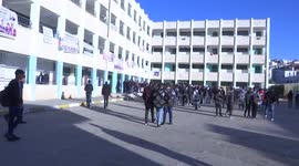 Palestinian Minister of Education Marwan Al-Awartani visits Aqraba School in the village of Aqraba, east of the West Bank city of Nablus
