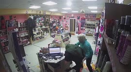 Brave Russian sex shop worker tries to fight off armed robber
