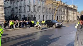 Boris Johnson's motorcade heckled by protesters as he leaves for PMQs