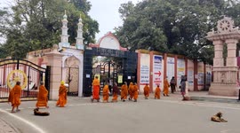 The Buddhist Monks has suffering for Padamic time in Northern India