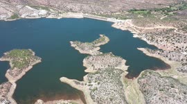 Aerial view of the Jacinto Lopez dam in the Sonora border region. Fronteras is a town in the Mexican state of Sonora, located northeast of the state. The region where the town of Fronteras is today was inhabited by indigenous Opatas from before the arriva