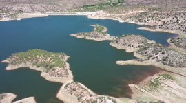 Aerial view of the Jacinto Lopez dam in the Sonora border region. Fronteras is a town in the Mexican state of Sonora, located northeast of the state. The region where the town of Fronteras is today was inhabited by indigenous Opatas from before the arriva